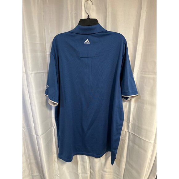 Adidas Golf ClimaCool The Fort Polo Shirt 2XL Blue & White Polyester Mens Polo - Picture 5 of 7